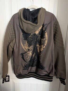 SLEEP TOKEN TMBTE Reaper Angel Brown Quilted Jacket with Hood Unisex XL NWT